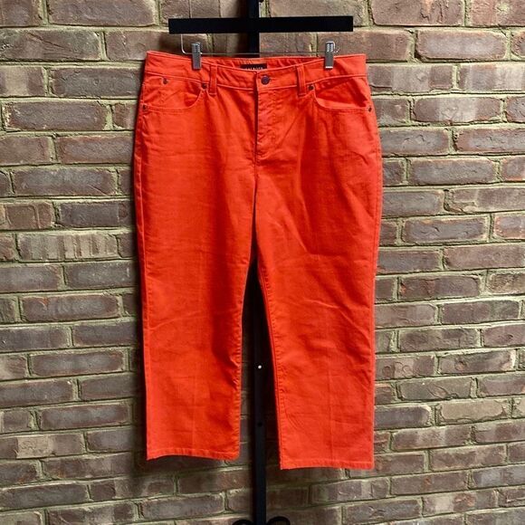 Talbots Red Curvy Crop Jean Size 12 - Picture 2 of 5